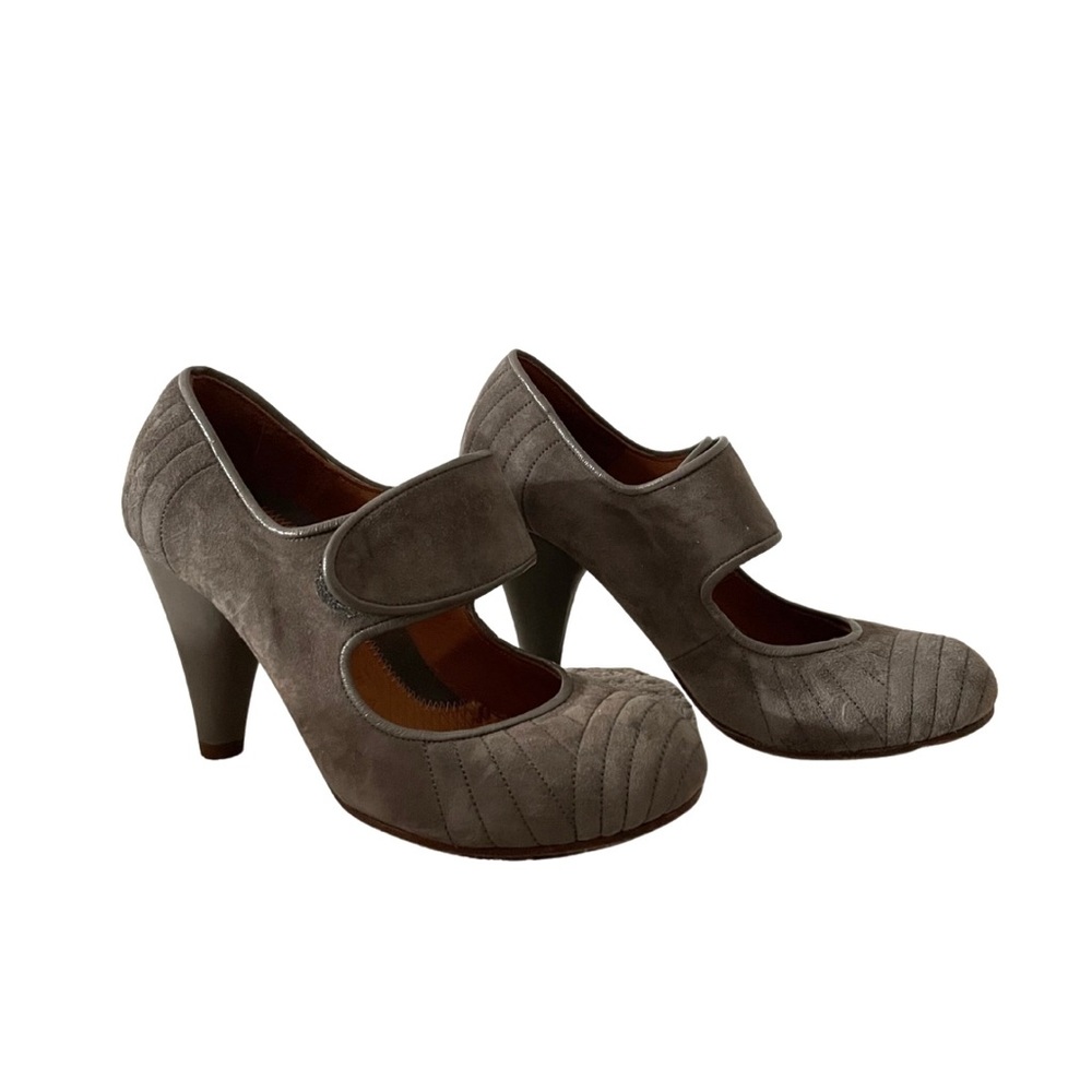 Chie Mihara Oriana Gray Suede Mary Jane Pumps